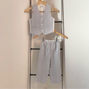 2 piece Striped Seer Sucker Outfit 3T